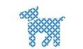 Blue dog logo on white background. Isolated