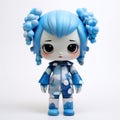 Harper Chibi Blue Doll Figure With Monochromatic Artwork