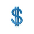 Blue dollar currency sign Royalty Free Stock Photo