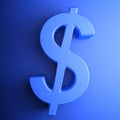 Blue Dollar square icon - 3D rendering illustration Royalty Free Stock Photo
