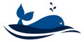 Blue dolphin, illustration, vector