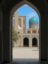 Blue dome through arch.