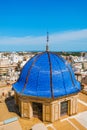 Blue dome of Basilica of Santa Maria, Elche, Spain Royalty Free Stock Photo