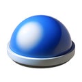 Blue dome button with white highlight on white background blue button dome shape Royalty Free Stock Photo