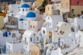 Blue dome church in Oia village, Santorini island, Greece Royalty Free Stock Photo