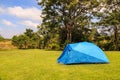 Blue dome tent