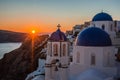 Blue dome of white church in Oia, Santorini, Greece Royalty Free Stock Photo