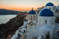 Blue dome of white church in Oia, Santorini, Greece Royalty Free Stock Photo