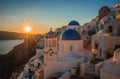 Blue dome of white church in Oia, Santorini, Greece Royalty Free Stock Photo