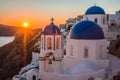 Blue dome of white church in Oia, Santorini, Greece Royalty Free Stock Photo