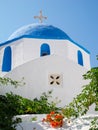 Blue domed church, Paros, Greece. Royalty Free Stock Photo