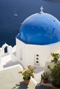 Blue Domed Church, Santorini Royalty Free Stock Photo