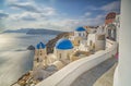 Blue Domed Church Santorini Royalty Free Stock Photo