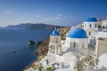 Blue Domed Church Santorini Royalty Free Stock Photo