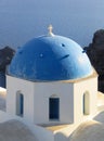 Blue domed church, Santorini, Greece Royalty Free Stock Photo