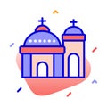 Blue Domed, Church, Santorini, Greece fully editable vector icons