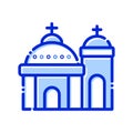 Blue Domed, Church, Santorini, Greece fully editable vector icons Royalty Free Stock Photo