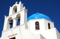 A blue domed church in Santorini, Greece Royalty Free Stock Photo