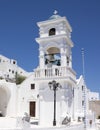 Blue domed church in Santorini, Greece Royalty Free Stock Photo