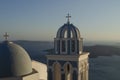 Blue domes. Old church on Santorini island. Greece Royalty Free Stock Photo