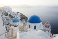 Blue Domes in Santorini Royalty Free Stock Photo