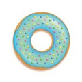 Blue donut isolated on white background