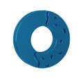 Blue Donut with sweet glaze icon isolated on transparent background.