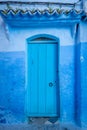 Blue door and wall in Chefchaouen, Morocco