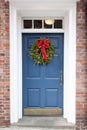 Blue Door with Christmas Wreath