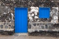 Blue door and hatch in a house