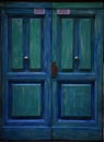 Blue door in Italy Royalty Free Stock Photo