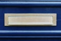 Blue door with letterslot / mailbox