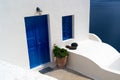 Blue door, Santorini Royalty Free Stock Photo