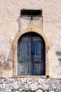 Blue door with solar clock