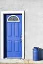 Blue Door with Vintage Milk Jug