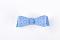 Blue dotted bow tie on white. Royalty Free Stock Photo