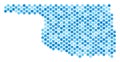 Blue Dotted Oklahoma State Map Royalty Free Stock Photo