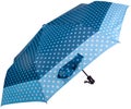 Blue Dotted umbrella. Side view