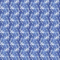 Blue dotted zig zag seamless vector pattern Royalty Free Stock Photo