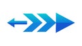 Blue Double Chevron Arrow for Bidirectional Movement, vector design Generative AI Royalty Free Stock Photo