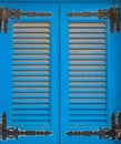 Blue double-wing sun blind