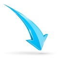 Blue DOWN arrow. Web 3d shiny icon
