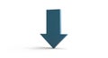 Blue Downward Pointing 3D Arrow Icon Royalty Free Stock Photo