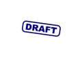 Blue Draft Stamp on White Background Royalty Free Stock Photo