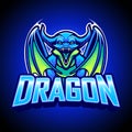 the blue dragon esport logo vector