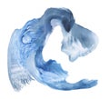 Blue dragon illustration on the white background Royalty Free Stock Photo