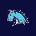 Blue dragon mascot or e-sports logo Royalty Free Stock Photo