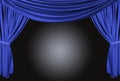 Blue Draped Stage With Spot Light Royalty Free Stock Photo