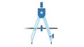 Blue Drawing Compass Vector Icon on White Royalty Free Stock Photo