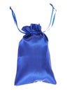 Blue drawstring bag packaging isolated Royalty Free Stock Photo